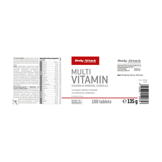 Body Attack Multivitamin (100 Tabs)